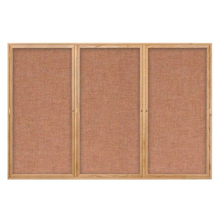 United Visual Products Open Faced Traditional Rounded Corkboard UV639ARC-WHITE-BUFF